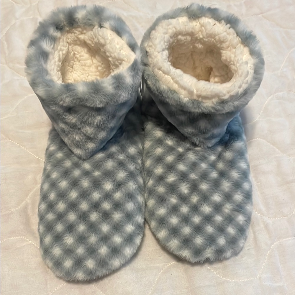 COMPASS Sherpa High Top Non Slip Grip Sock Slipper Women’s OS Gray